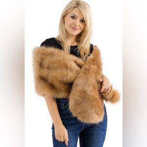 Luxury Faux Fur Stole Shawl Scarf